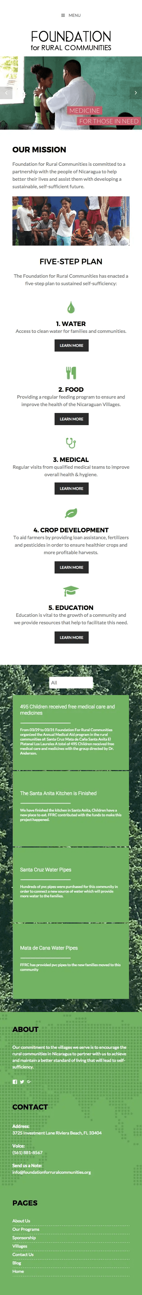 Foundation For Rural Communities mobile design