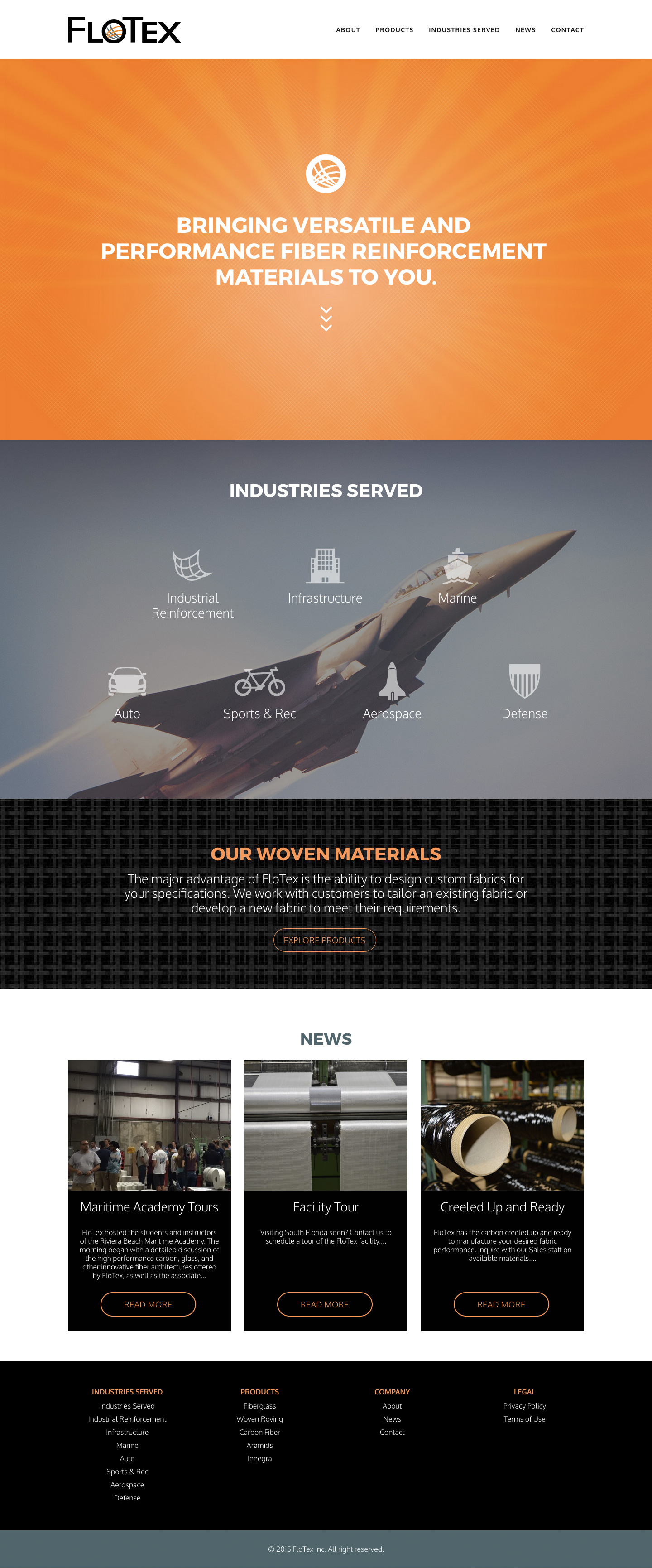 Flotex Fiber homepage design