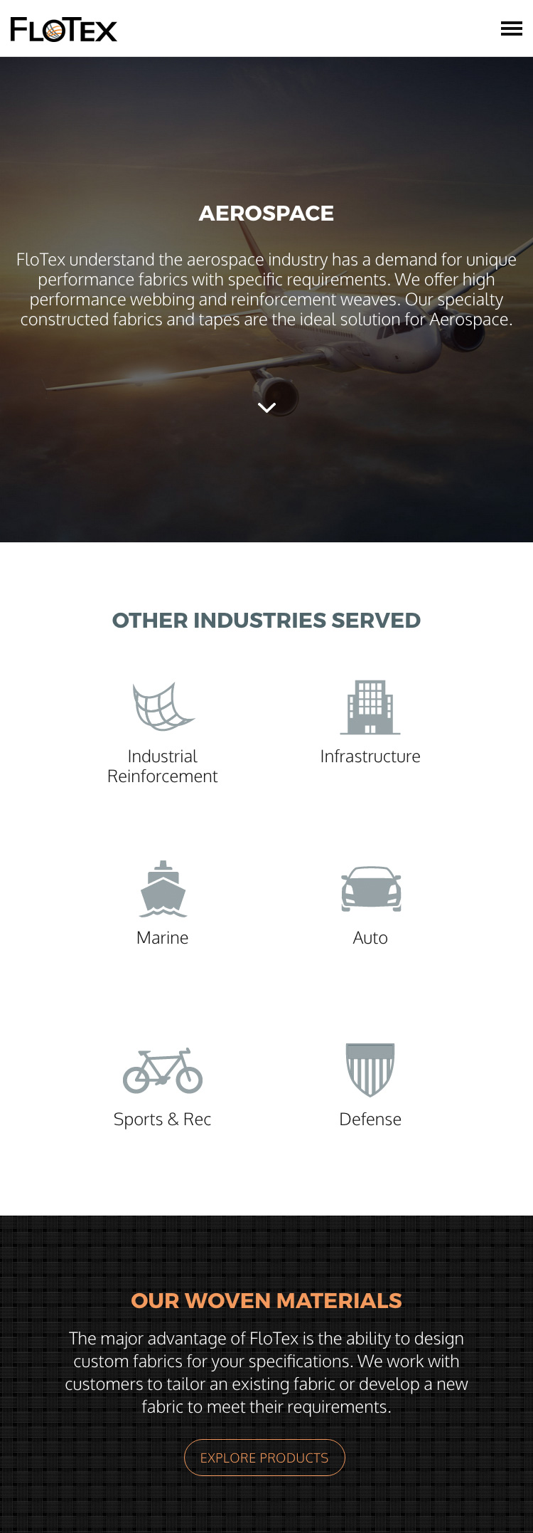 Flotex Fiber mobile page design