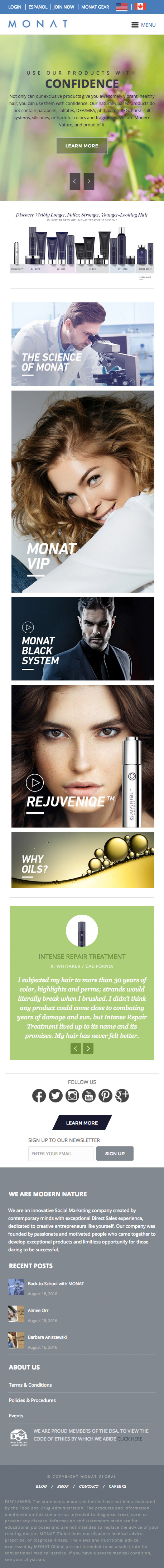 Monat Global homepage mobile preview