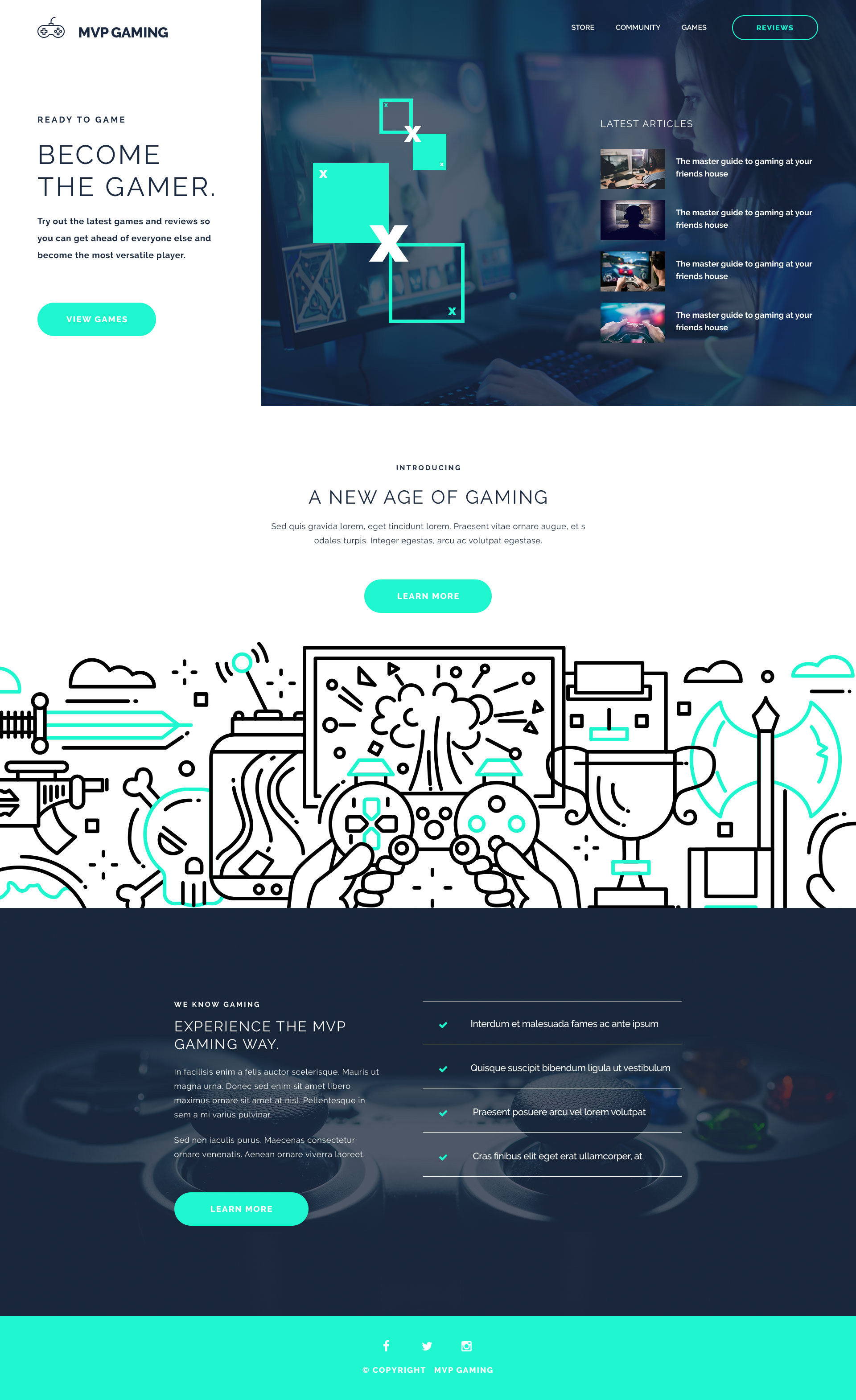MVP Gaming homepage design