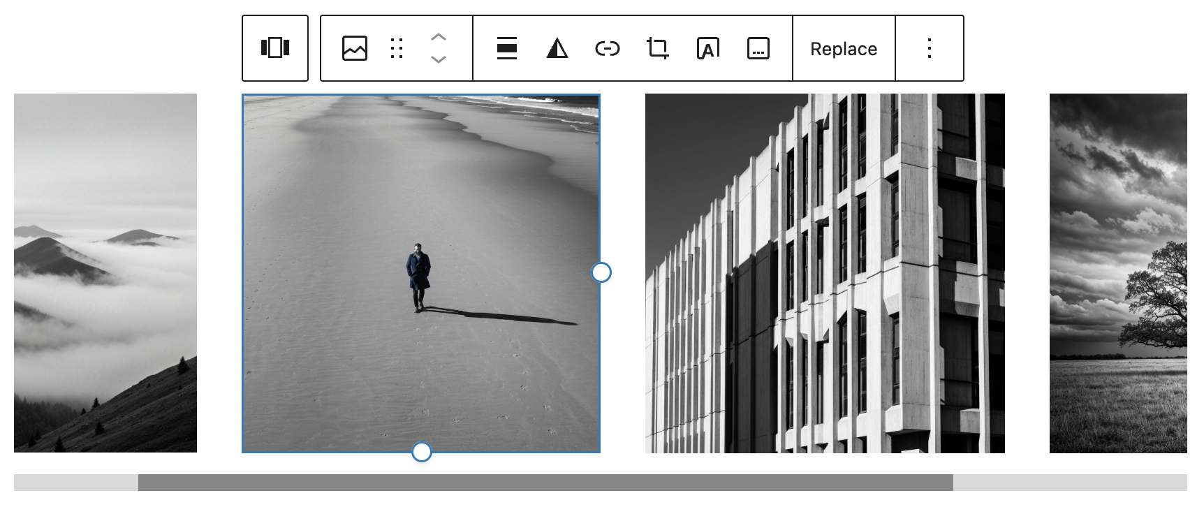 Carousel block editor preview